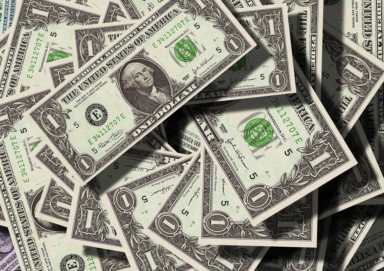 A close arrangement of US dollar banknotes